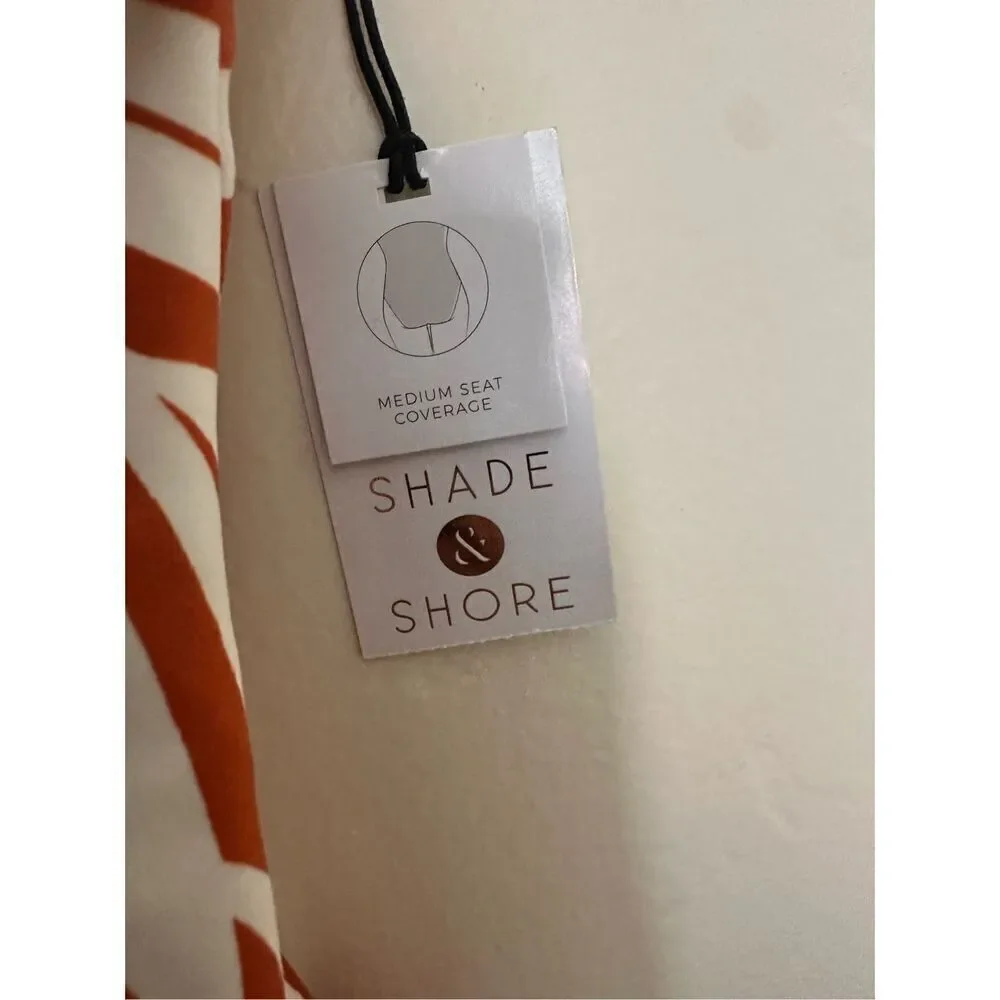 🌸Shade and Shore Orange and White Tropical One Piece Swimsuit Size Medium